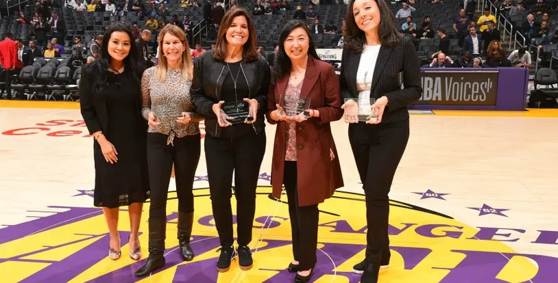 Caroline Weilert Comerica Bank award Los Angeles Lakers